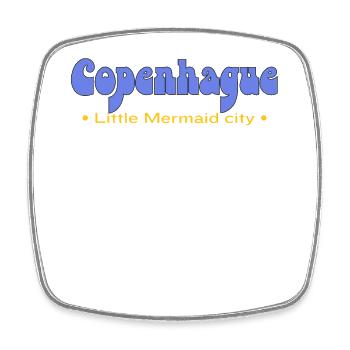 Copenhague Mermaid City - Magnet carré - blanc - Devant