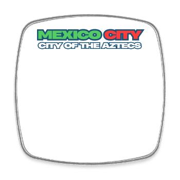 Aztec City Neon Mexiko-Stadt Retro - Viereckiger Kühlschrankmagnet - Weiß - Vorne