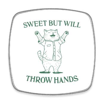 Throw Hands - Square fridge magnet - white - Front