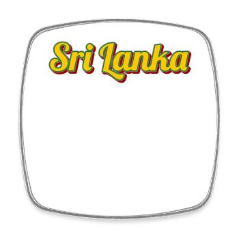 Écriture rétro du Sri Lanka en couleur - Magnet carré - blanc - Devant