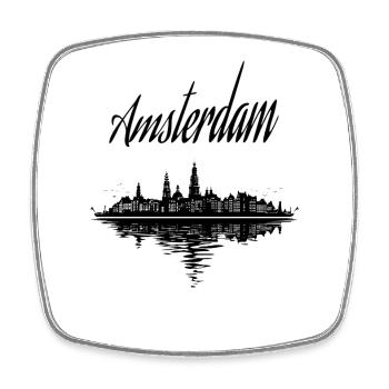 Amsterdam Vibes - Geschenk, Souvenir - Viereckiger Kühlschrankmagnet - Weiß - Vorne