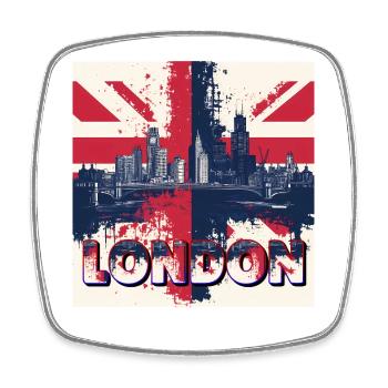 London Skyline Union Jack Splash - Square fridge magnet - white - Front