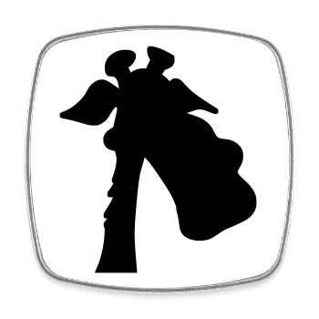 Giraffe Silhouette - Square fridge magnet - white - Front
