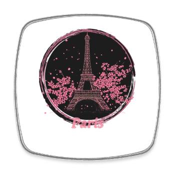 Paris Pink Blossom Emblem - Square fridge magnet - white - Front