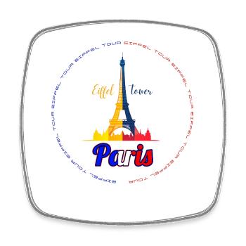 Tour Eiffel de Paris Arc-en-ciel - Magnet carré - blanc - Devant
