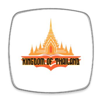 Tempelsilhouette: Königreich Thailand - Viereckiger Kühlschrankmagnet - Weiß - Vorne