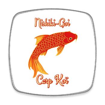 Nishiki-Goi Karpfen-Koi - Viereckiger Kühlschrankmagnet - Weiß - Vorne