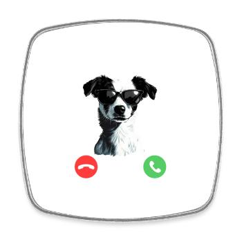 Le chien appelle : Il faut y aller - Magnet carré - blanc - Devant