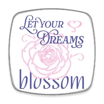Blossom Your Dreams - Viereckiger Kühlschrankmagnet - Weiß - Vorne