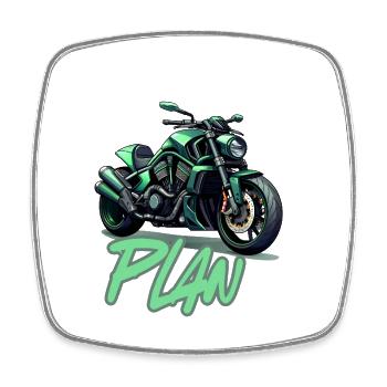 My Retirement Plan Motorcycle - Square fridge magnet - white - Front