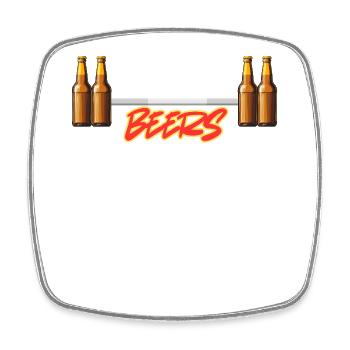 Beers Over Weights Gym-Grafik - Viereckiger Kühlschrankmagnet - Weiß - Vorne