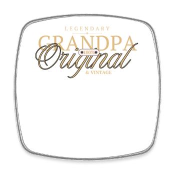 Legendary Grandpa Original Gold - Square fridge magnet - white - Front