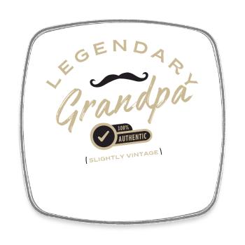 Legendäres Opa-Vintage-Abzeichen - Viereckiger Kühlschrankmagnet - Weiß - Vorne