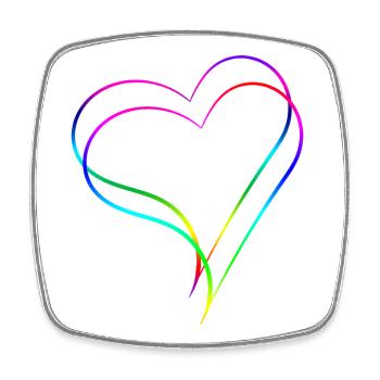 Herzen Regenbogen - Liebe - Viereckiger Kühlschrankmagnet - Weiß - Vorne