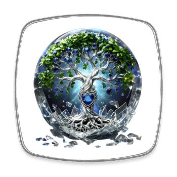 Light and shadow: the mystical Tree of Life. - Square fridge magnet - white - Front