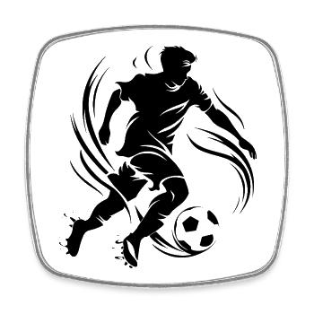 Footballer - Square fridge magnet - white - Front