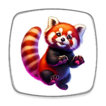 Kleiner Panda - Viereckiger Kühlschrankmagnet - Weiß - Vorne