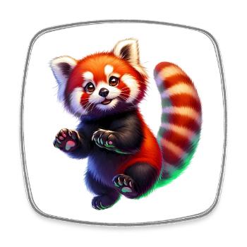 Kleiner Panda - Viereckiger Kühlschrankmagnet - Weiß - Vorne