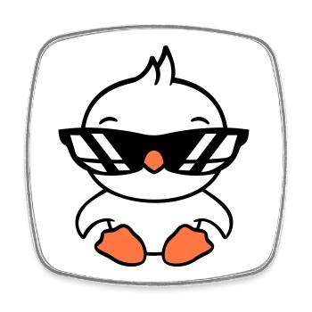 Vogel Sonnenbrille Cool schwarze Brille Coolness - Viereckiger Kühlschrankmagnet - Weiß - Vorne