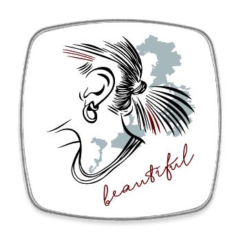 Girl beautiful - Viereckiger Kühlschrankmagnet - Weiß - Vorne