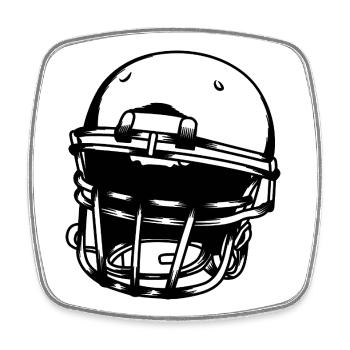 Croquis de casque de football américain - Magnet carré - blanc - Devant