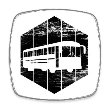 Bus - Viereckiger Kühlschrankmagnet - Weiß - Vorne