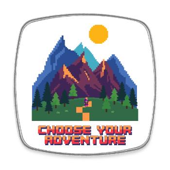 Retro Gaming Adventure - Square fridge magnet - white - Front
