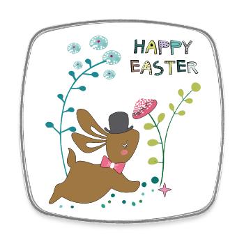 Happy Easter - Viereckiger Kühlschrankmagnet - Weiß - Vorne