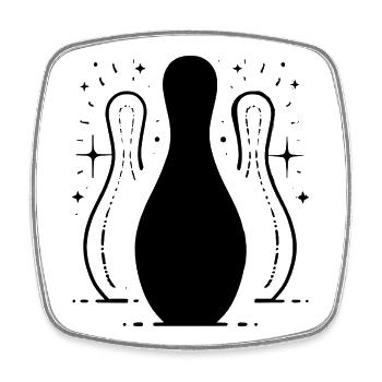 Croquis de bowling - Magnet carré - blanc - Devant