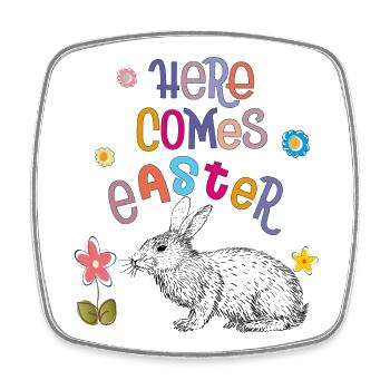 Happy Easter Osterhase - Viereckiger Kühlschrankmagnet - Weiß - Vorne