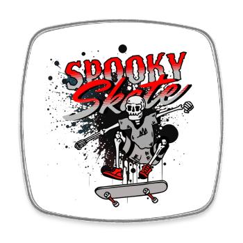 Skull Skateboard Graffiti Design - Viereckiger Kühlschrankmagnet - Weiß - Vorne