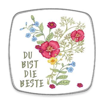 Du bist die Beste - Viereckiger Kühlschrankmagnet - Weiß - Vorne