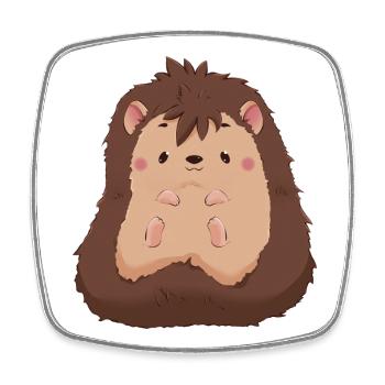 Igel - Viereckiger Kühlschrankmagnet - Weiß - Vorne