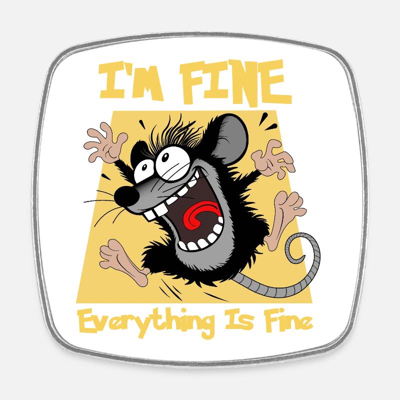 Hectic mouse - Square fridge magnet - white