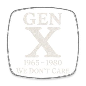 Generation X - We don't care - Viereckiger Kühlschrankmagnet - Weiß - Vorne