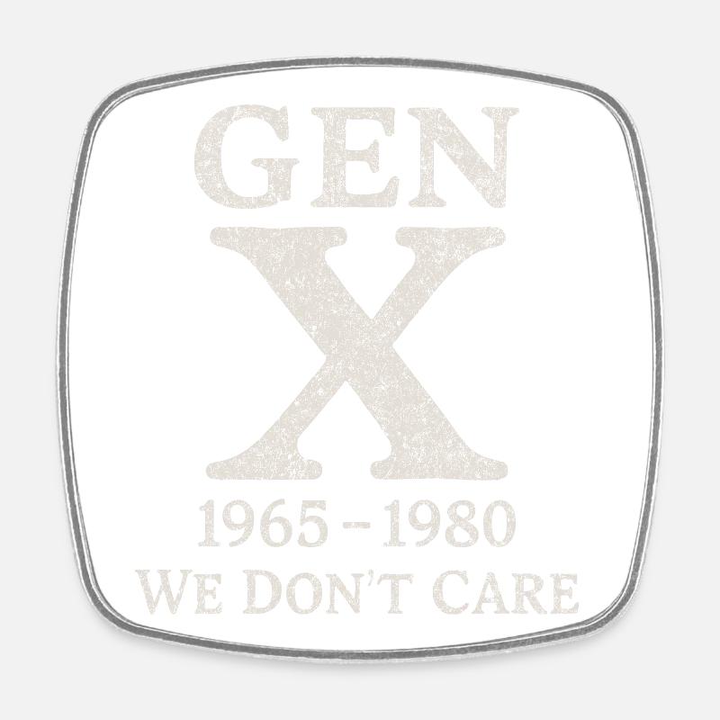 Generation X - We don't care - Square fridge magnet - white