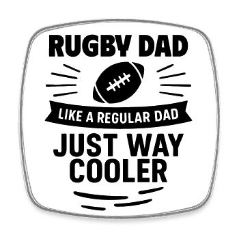 Rugby-Papa – cooler als der Durchschnitt - Viereckiger Kühlschrankmagnet - Weiß - Vorne