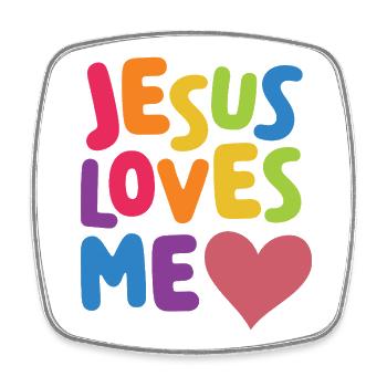 LGBTQ Pride Month - Jesus liebt mich - Viereckiger Kühlschrankmagnet - Weiß - Vorne