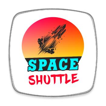 Space Shuttle Sonnenuntergang Design - Viereckiger Kühlschrankmagnet - Weiß - Vorne
