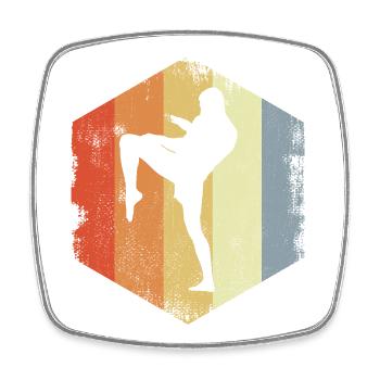 Vintage Kickboxer - Magnet carré - blanc - Devant