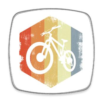 Vintage Mountainbike - Viereckiger Kühlschrankmagnet - Weiß - Vorne