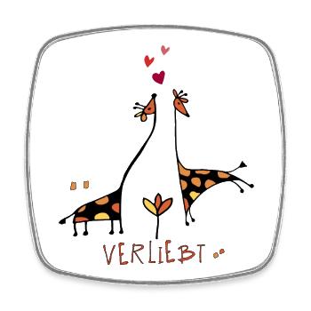 Giraffen in Love - Viereckiger Kühlschrankmagnet - Weiß - Vorne