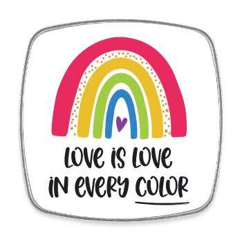 Mois de la fierté LGBTQ - L’amour, c’est l’amour dans toutes les couleurs - Magnet carré - blanc - Devant