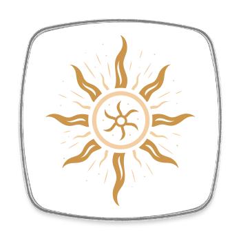 Midsummer Fire Wheel - Symbol of the Sun's Power - Square fridge magnet - white - Front