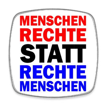 menschenrechte statt rechte menschen - Viereckiger Kühlschrankmagnet - Weiß - Vorne