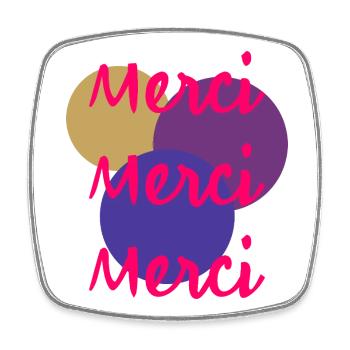THANK YOU. THANKS. ANNIVERSARY. BIRTH. RETIREMENT. - Square fridge magnet - white - Front