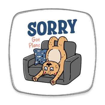The Cat Got plans - Square fridge magnet - white - Front