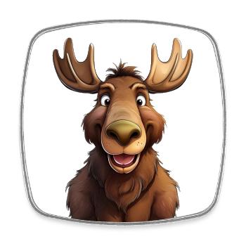 Elk - Square fridge magnet - white - Front