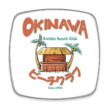 Kondoi Beach Club Okinawa Small - Viereckiger Kühlschrankmagnet - Weiß - Vorne