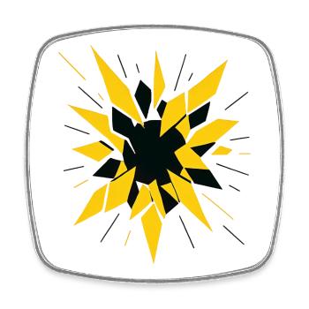 Radioactive Fragmentation – Physics Design - Square fridge magnet - white - Front
